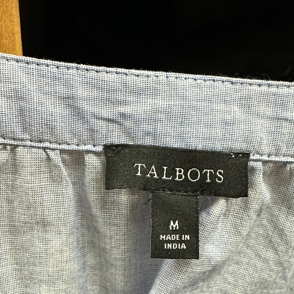 Talbots Light Blue Blouse with Pink and Yellow Embroidery - Picture 3 of 8